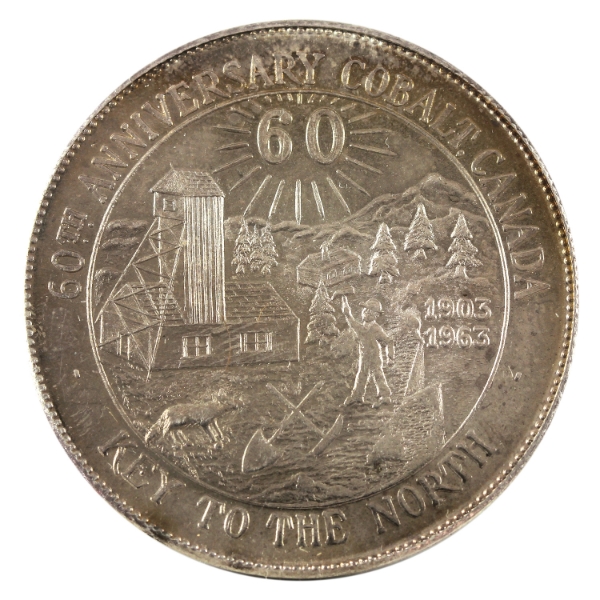 1oz Cobalt, Canada 1963 60th Anniversary Cobalt, Canada Key to the North .999 Fine Silver Round 