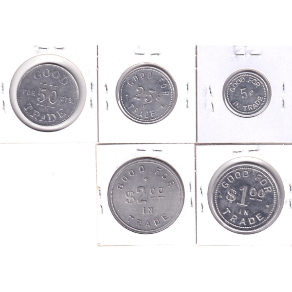 Humboldt, Saskatchewan Richman's Trade Tokens EF-AU. 5pcs.