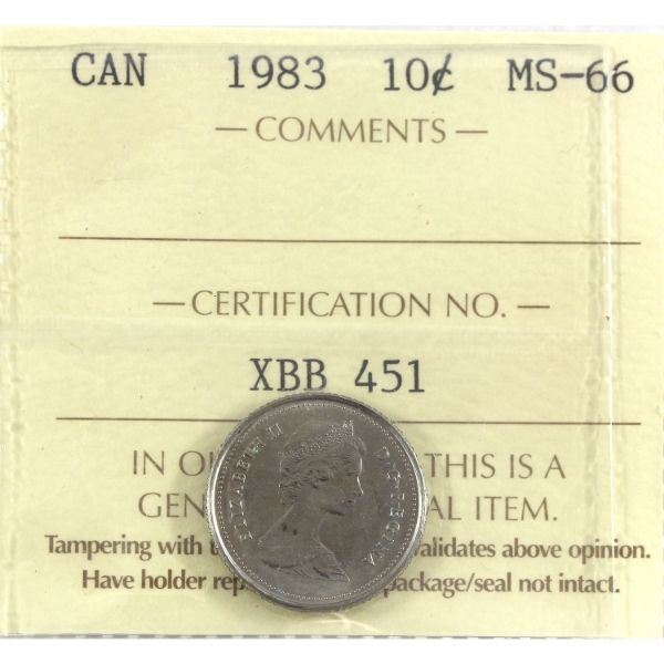 10-cent 1983 ICCS MS66