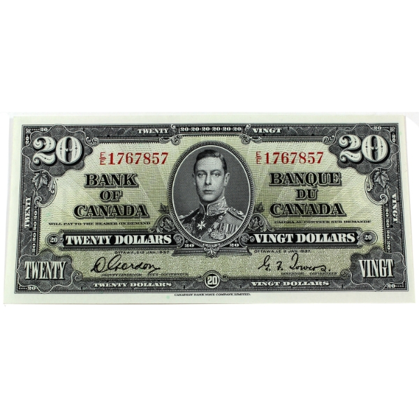 BC-25b 1937 $20 UNC or Better, Gordon-Towers SN: E/E1767857