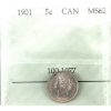 Image 1 : 5-cent 1901 Prestige Certified MS62
