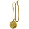 Image 1 : 1942 USA Gold Plated Walking Liberty Half Dollar Pendant with Genuine Diamond on 24" Chain