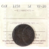 Image 1 : 1-cent 1858 ICCS VF20