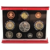 Image 1 : Great Britain 2001 Proof Coin Collection 10-coin Year Set in Red Case