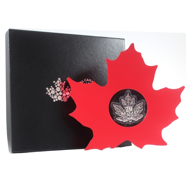 2015 $20 The Canadian Maple Leaf - Maple Leaf Shaped 1oz .9999 Fine Silver (Tax Exempt)