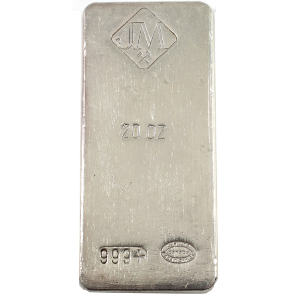 20oz Johnson Matthey Vintage .999+ Silver Bar. Mintage of <750! (Tax Exempt)