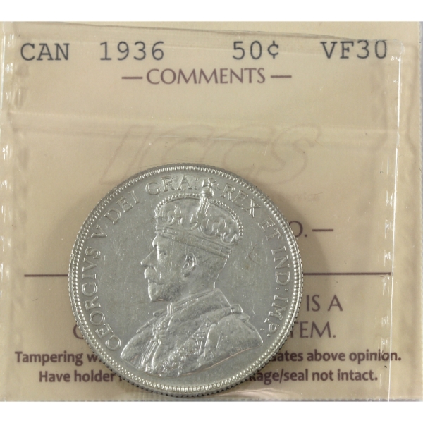 50-cent 1936 ICCS VF30