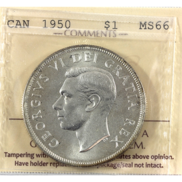 Silver $1 1950 SWL ICCS MS66