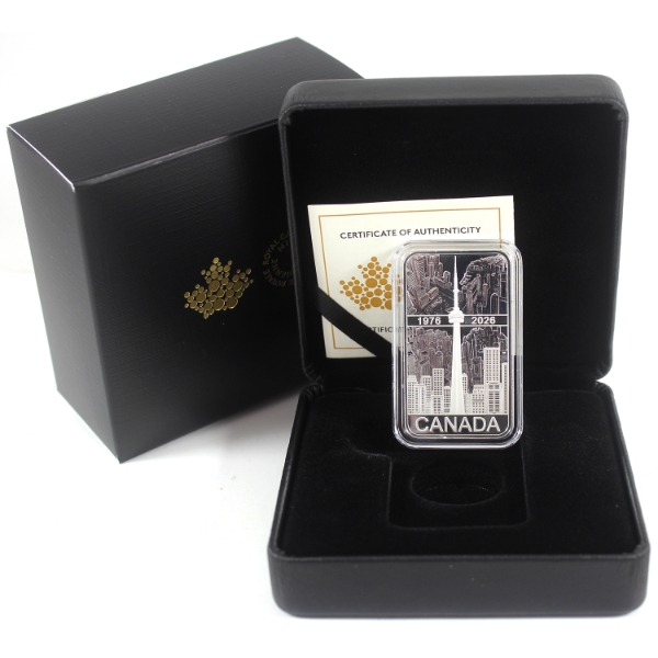 2026 $20 CN Tower 50th Anniversary 1oz .9999 Fine Silver (Tax Exempt)