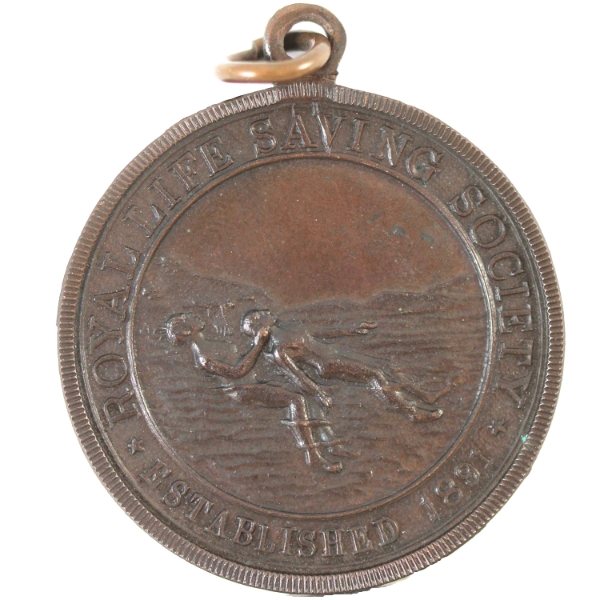 UK 1934 Royal Life Saving Society Medal; Awarded To G. Leach Oct 1934. 15.75g-Bronze 32mm. 