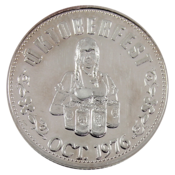1976 Kitchener-Waterloo .999 Fine Silver Oktoberfest Dollar Token in Blue Pouch (Tax Exempt)