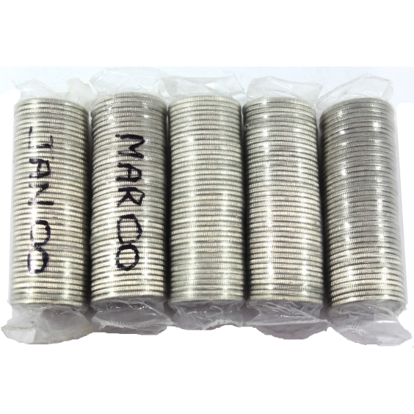 5x 25-cent 2000 Millennium Original Wrapped Rolls of 40pcs. 5 Rolls.
