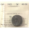 Image 1 : 5-cent 1925 ICCS AU50
