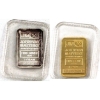 Image 1 : 2x 1g Johnson Matthey .9999 Fine Gold & .999 Fine Silver Sealed Bars. 2pcs (Tax Exempt)