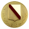Image 1 : Italy Campania Region Bronze Medal with Red & White Symbol, 90mm