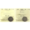 Image 1 : 10-cent 1874H F15 & 1880H Obverse 1 F12 ICCS. 2pcs.