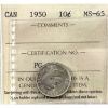 Image 1 : 10-cent 1950 ICCS MS65