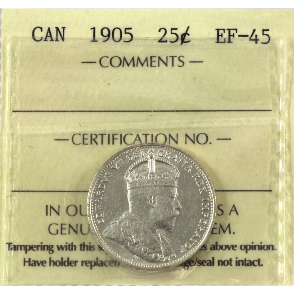 25-cent 1905 ICCS EF45