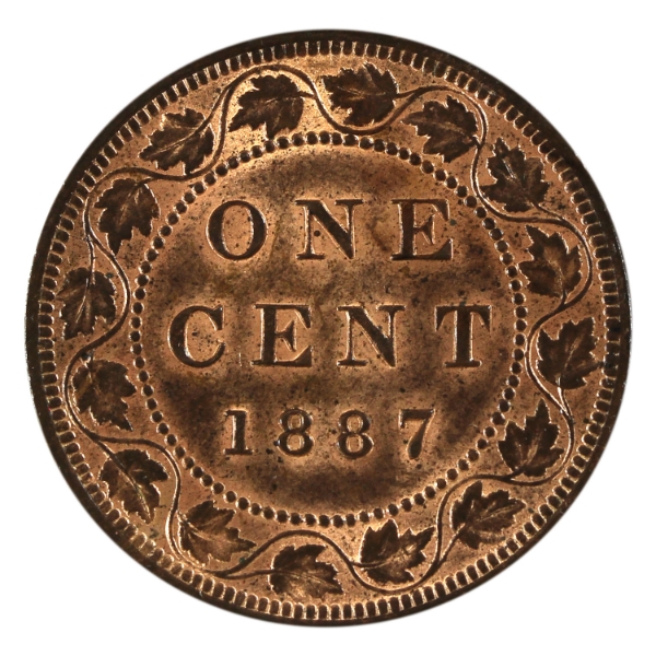 1-cent 1887 BU Red & Brown