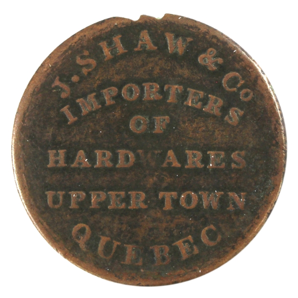 CH# LC-19A1 N.D. Lower Canada J. Shaw & Co Token F