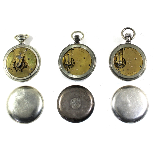 Three (3) Waltham 18S Pocket Watches
