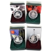 Image 1 : Group Lot of 1995-1999 Commemorative Brilliant Uncirculated Sterling Silver Dollars. 4pcs.