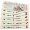 Image 1 : BC-55b $2 Consecutive Thiessen-Crow. SN: BUW8223310-BUW8223314. 5pcs.