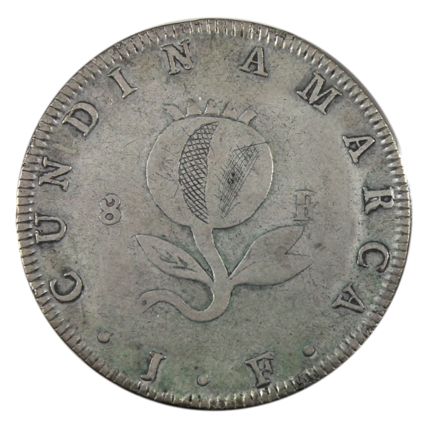 Colombia Silver 1820 8 Reales VF (Graffiti)