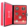 Image 1 : 1971 Specimen Double Dollar Set in a Black Leather Case w/ Red Satin Interior