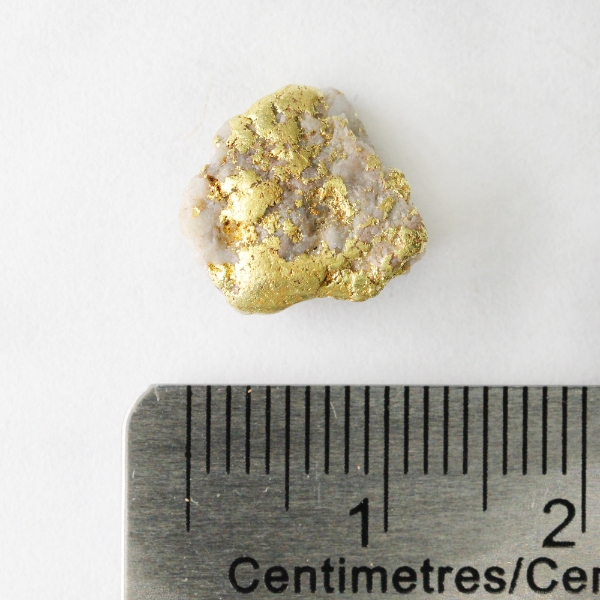 2.694g Natural Gold Nugget with Quartz Inclusions, 17.5 carat (73% XRF)