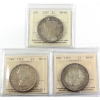 Image 1 : Silver $1 1957, 1958, & 1959 ICCS MS64. 3pcs.