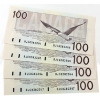Image 1 : BC-60a-i 1988 $100 Consecutive Thiessen-Crow SN: BJC8382344-"47. 4pcs.