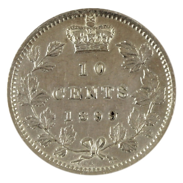 10-cent 1899 Large 9's AU-UNC (Cleaned)