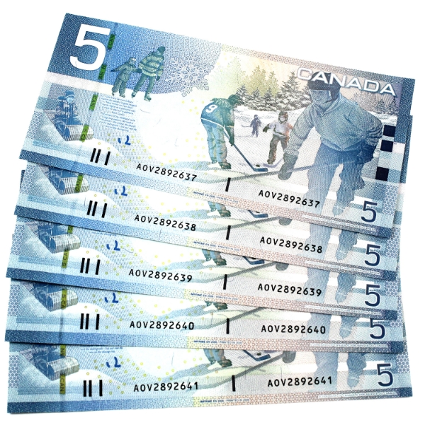 BC-67a 2006 $5 Consecutive UNC or Better Jenkins-Dodge SN:AOV2892637-"41. 5pcs.