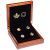 Image 2 : 2014 O Canada Set of 4x $5 1/10oz .9999 Gold Coins in Walnut Case (Tax Exempt)
