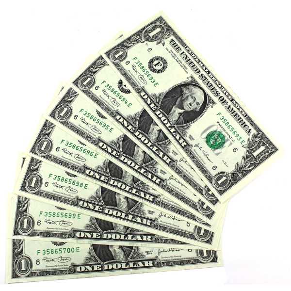USA 2003 $1 Consecutive UNC SN:F35865693E-"700E. 8pcs.