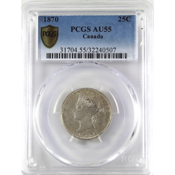25-cent 1870 PCGS AU55