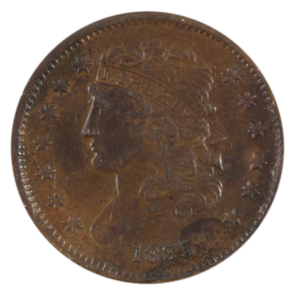 USA 1835 Liberty Head Half Cent EF-AU