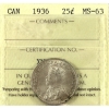 Image 1 : 25-cent 1936 ICCS MS63