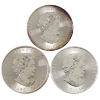 Image 2 : 3.5oz Lot Total! Assorted Canadian .9999 Fine Silver Rounds. 3pcs. (Tax Exempt)