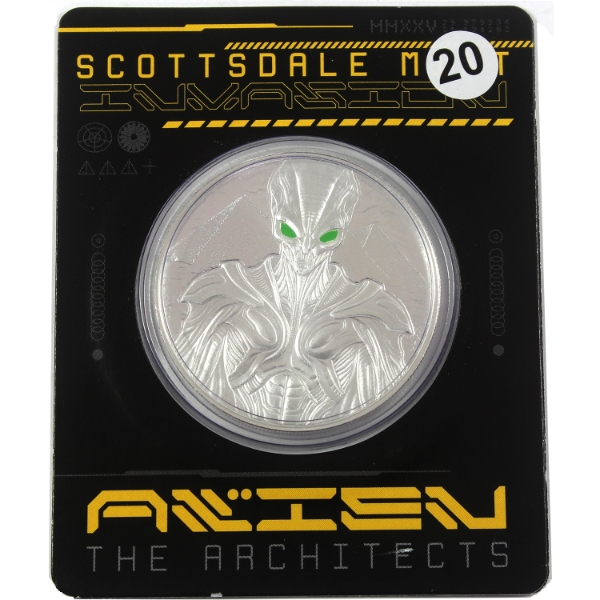1oz Samoa/Scottsdale Mint 2025 2 Tala Alien - The Architects .999 Fine Silver Round (Tax Exempt)