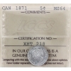 Image 1 : 5-cent 1871 ICCS MS64 