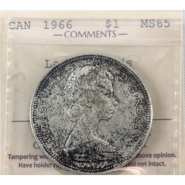 Silver $1 1966 LgBds ICCS MS65