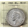 Image 1 : Silver $1 1948 ICCS MS60