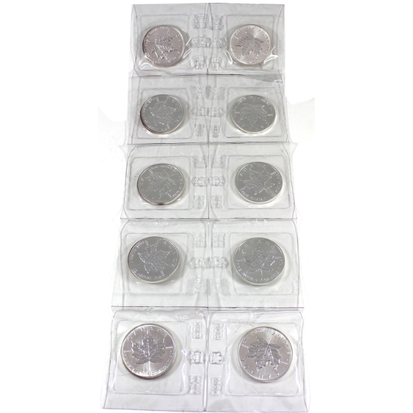 10x 1oz 1989 $5 SML .9999 Fine Silver in Sealed Sheet. 10pcs (Tax Exempt)