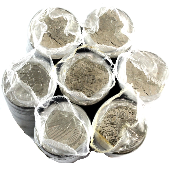25-cent 1999 2x April, July, August, 2x September & December Original Rolls of 40pcs. 7 rolls
