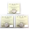 Image 1 : 10-cent 1962, 1963 & 1964 ICCS MS65. 3pcs