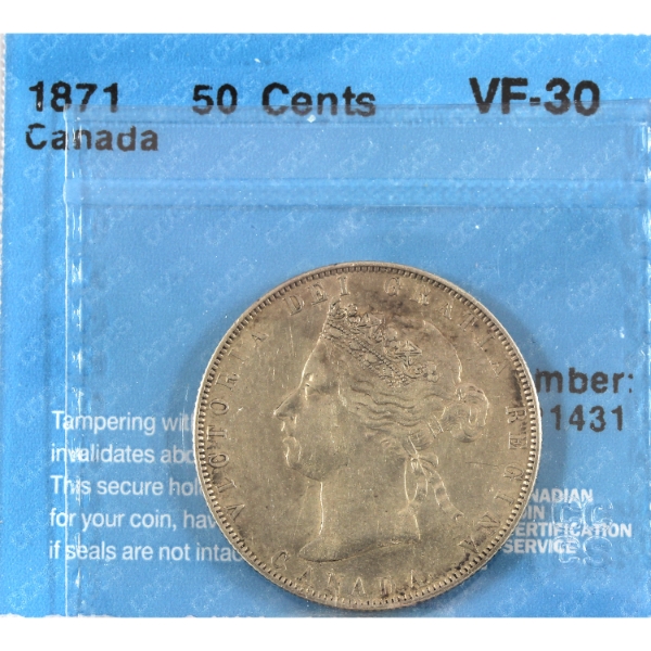 50-cent 1871 CCCS VF30