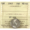 Image 1 : 10-cent 1943 ICCS MS65