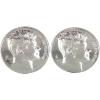 Image 2 : 2x 1oz Osborne Mint 1964 Kennedy Half Dollar .999 Fine Silver UHR Concave Shaped Round. 2pcs